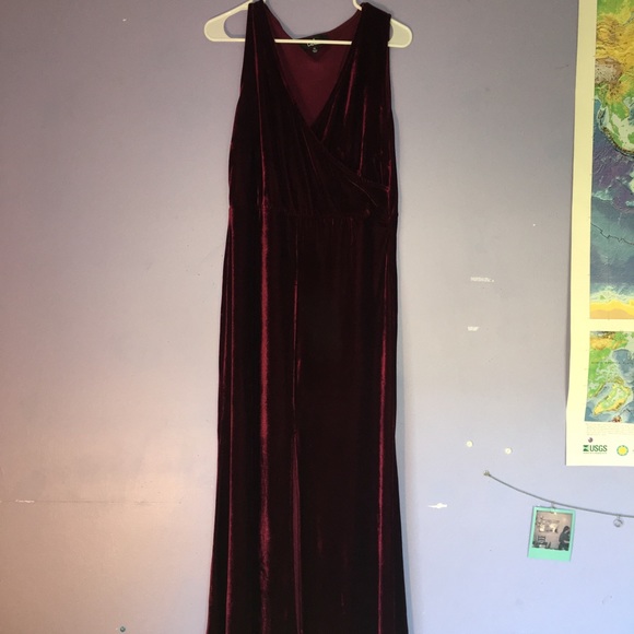 Maxi Burgundy Prom or Formal Dress - Picture 3 of 6